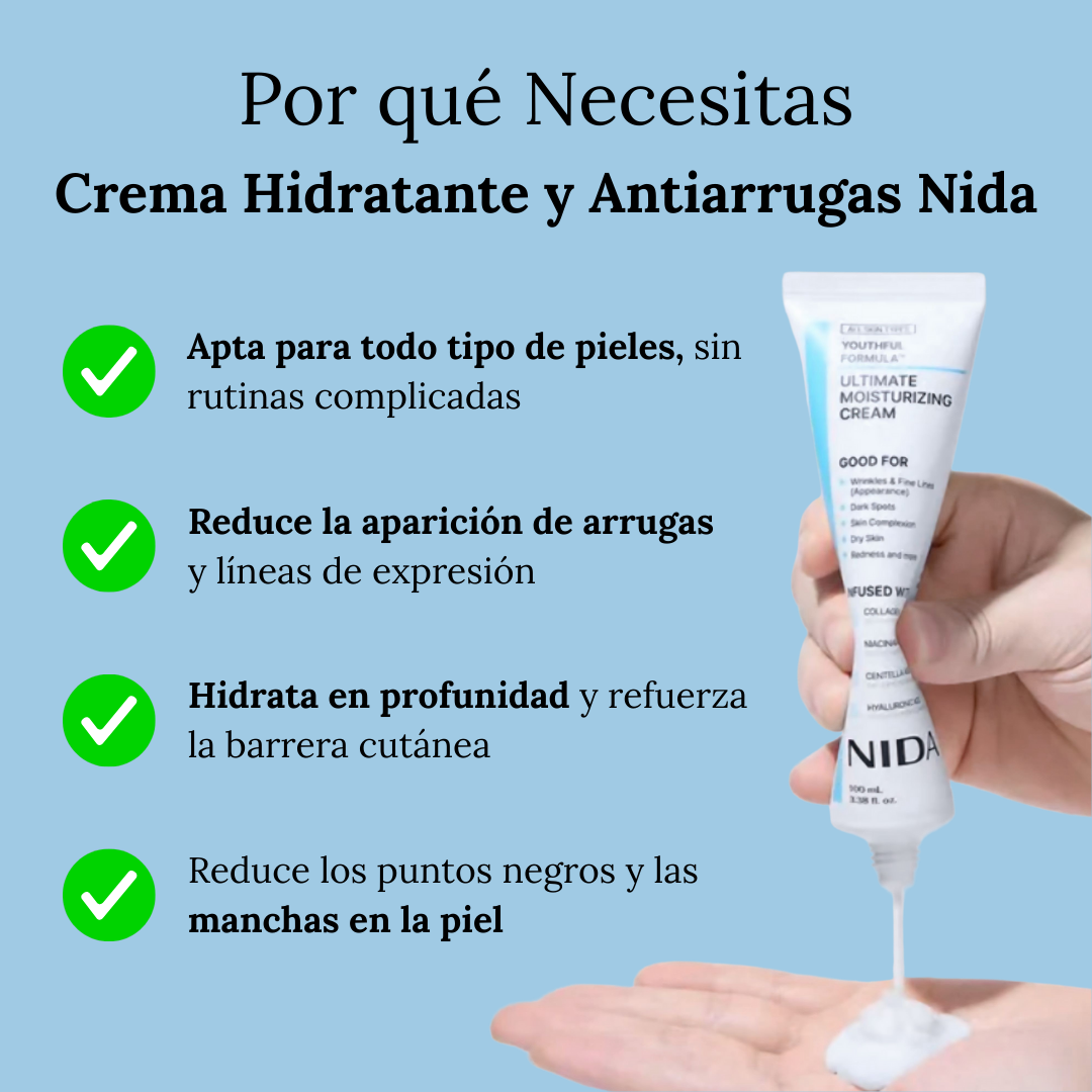 Crema Hidratación Profunda, Adiós a las Arrugas -NIDA™