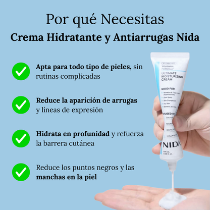 Crema Hidratación Profunda, Adiós a las Arrugas -NIDA™
